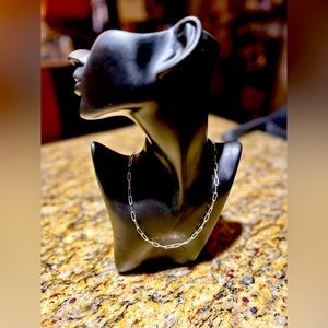 Paperclip Necklace Silver Tone - 17.5”